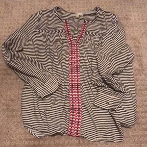 Striped Cotton J. Crew VNeck